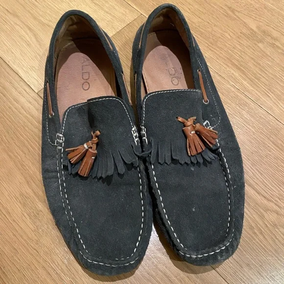 Aldo | Shoes | Aldo Navy Suede Leather Tassel Loafers | Poshmark display picture 2